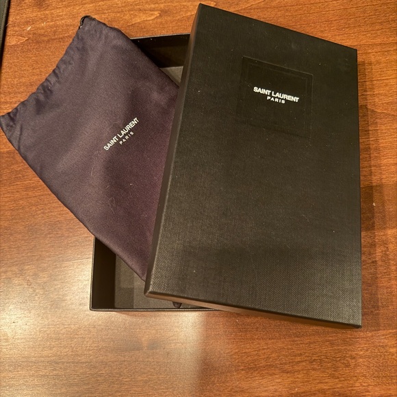 Yves Saint Laurent Black Clutch with Gold Chain - Picture 3 of 8